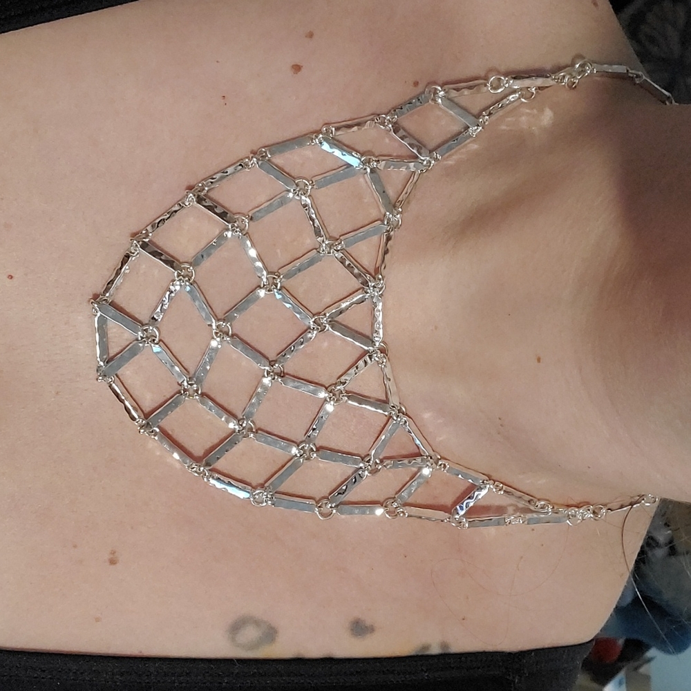 Silver Plated Premier Designs Statement Necklace - image 2